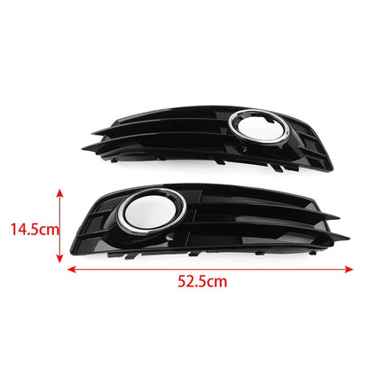 Front Bumper Fog Light Grille Covers with Chrome Ring for Audi A3 (09-12)