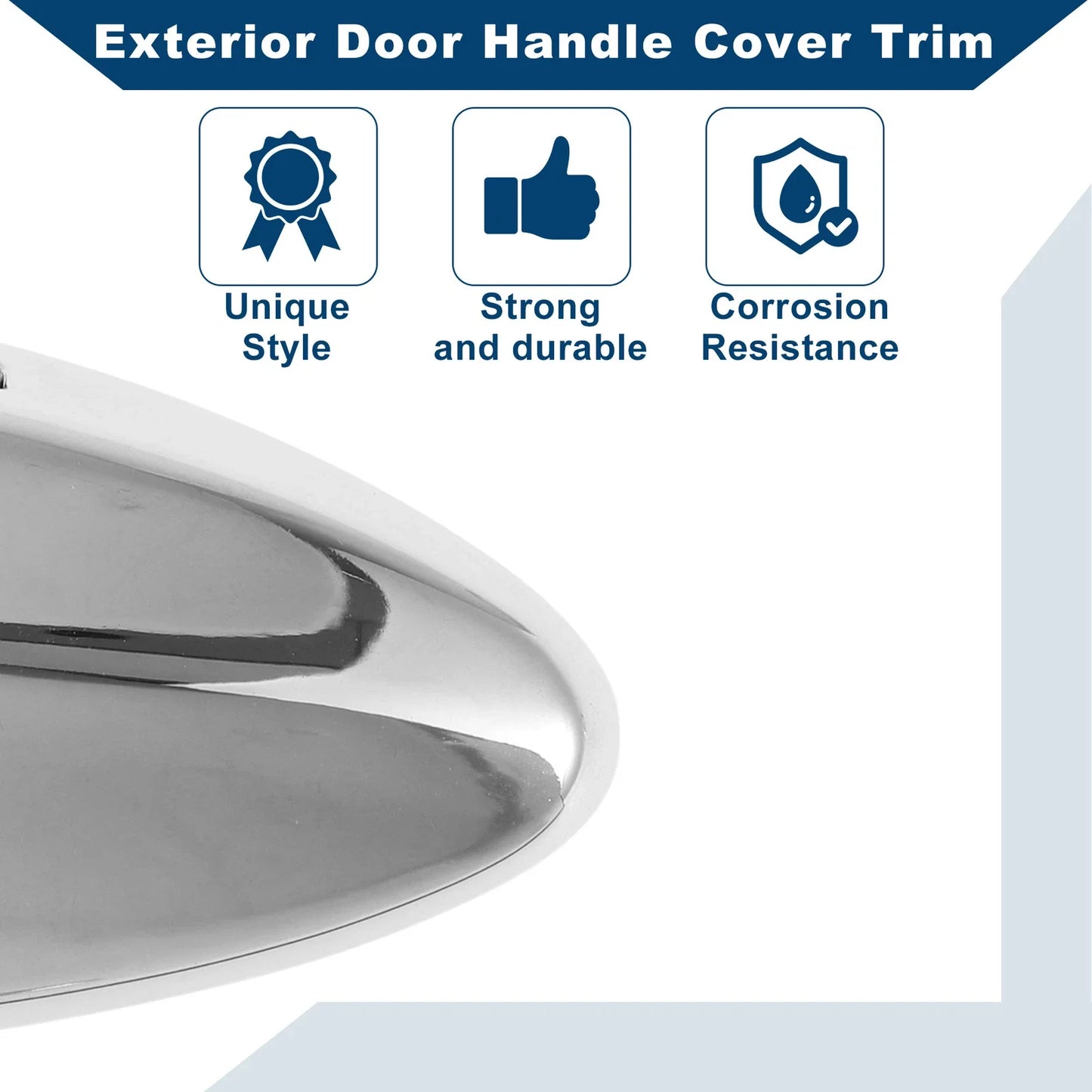 Exterior Door Handle Cover Trim for Lexus LS460 (2008-2015) Chrome Silver