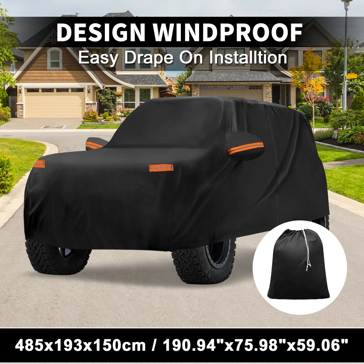 Waterproof Car Cover for Ford Bronco (2021–2023) with Driver Door Zipper