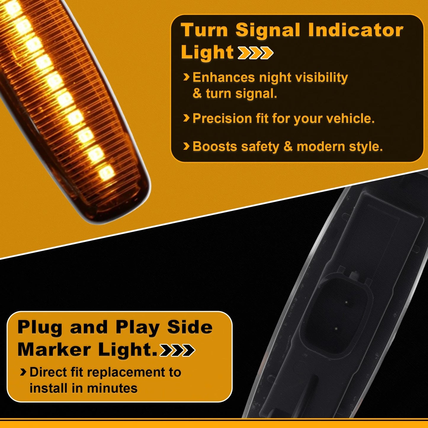 Dynamic Amber LED Side Marker Fender Light for Infiniti EX25 (2013–2013)