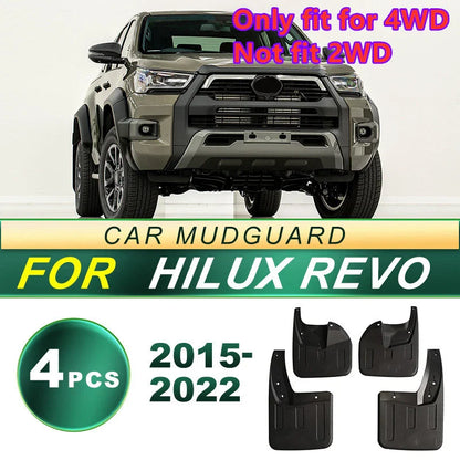 2 x Mud Flap Splash Guards Front & Rear for Toyota Hilux Revo 4x4 (2015–2023)