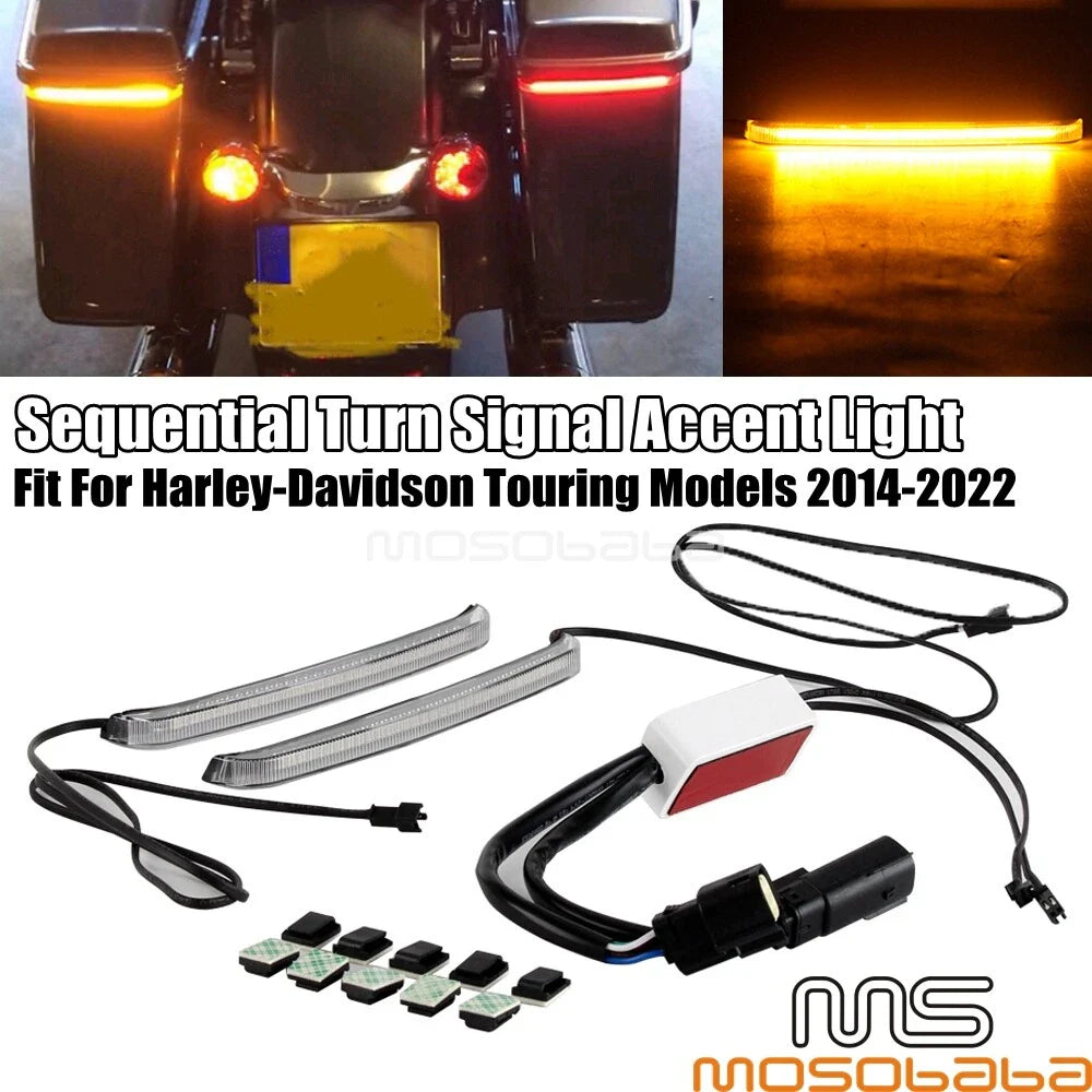 Saddlebag Sequential Turn Brake Signal Accent Light for Touring (2014-2022)