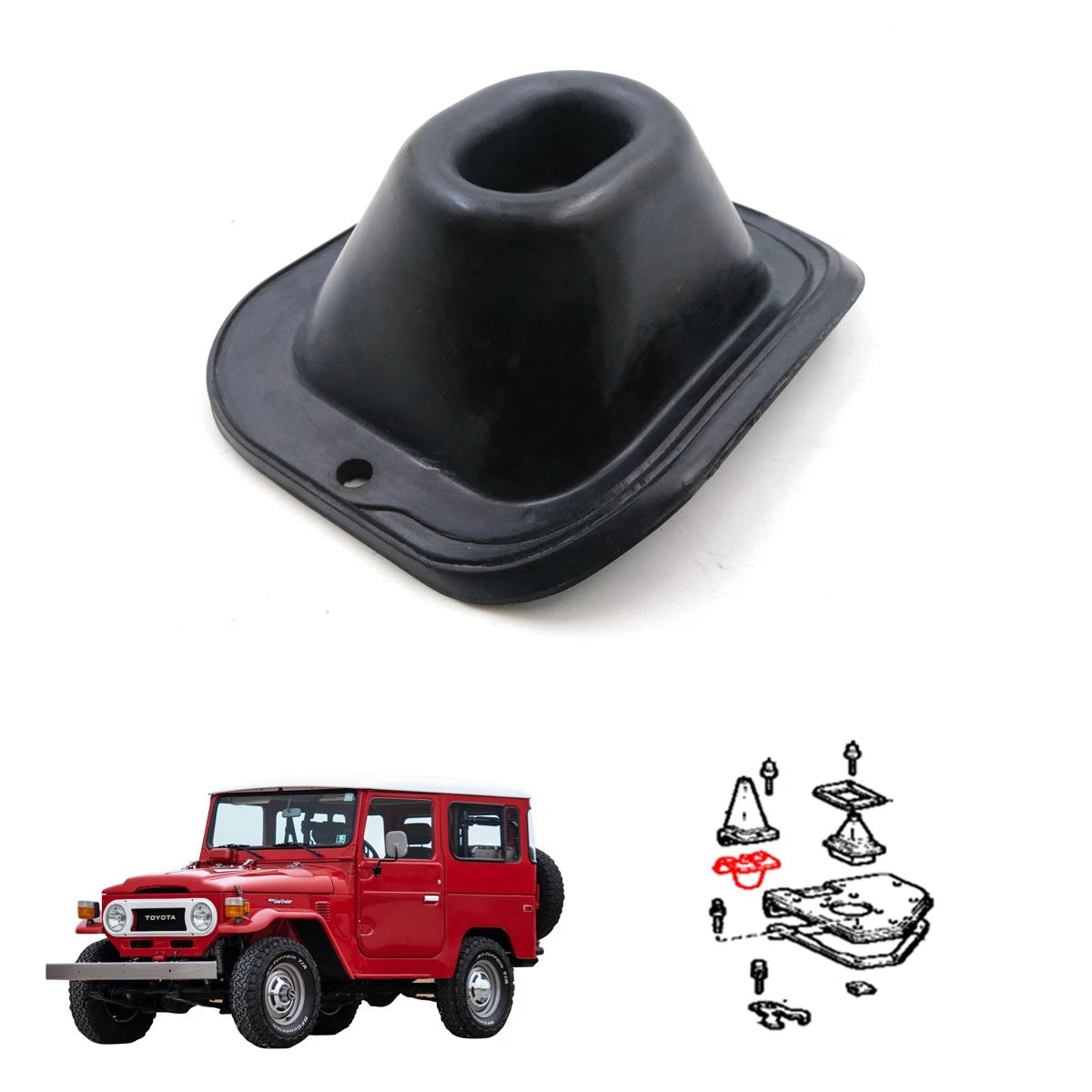 Transfer Case Gear Lever Shift Boot for Toyota Land Cruiser BJ43 BJ44 FJ43 HJ45