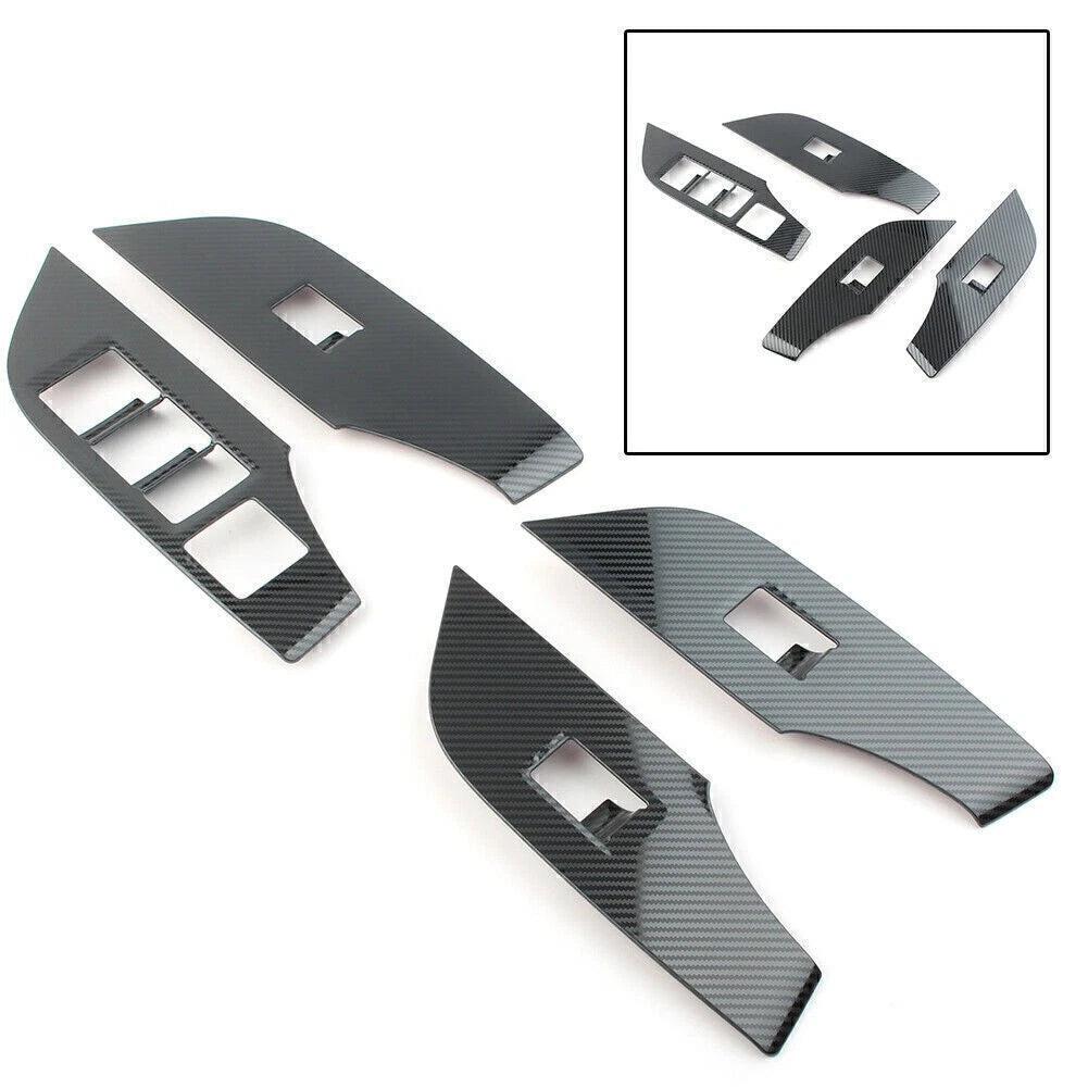 Set of 4 Window Lift Switch Panel Cover Trim for Toyota RAV4 (2019–2024) RHD