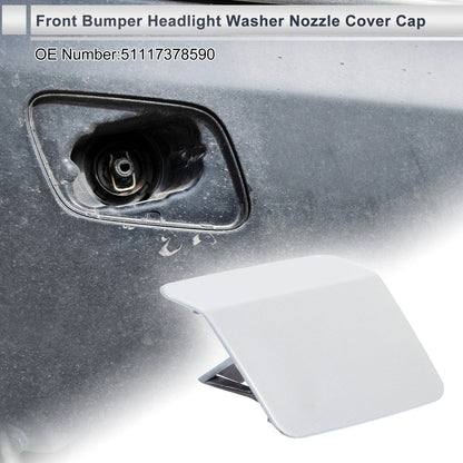 Front Right Side Bumper Headlight Washer Nozzle Cover Cap for BMW X5 White