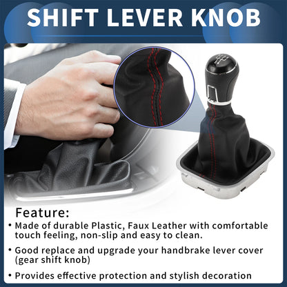 5 Speed Gear Shifter Knob with Cover No.6R0711113T for VW Polo (2014–2017)