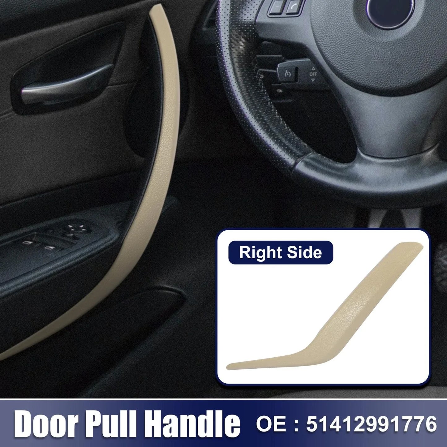 Door Handle Panel Pull Trim Cover for BMW X1 Beige (2010-2016)
