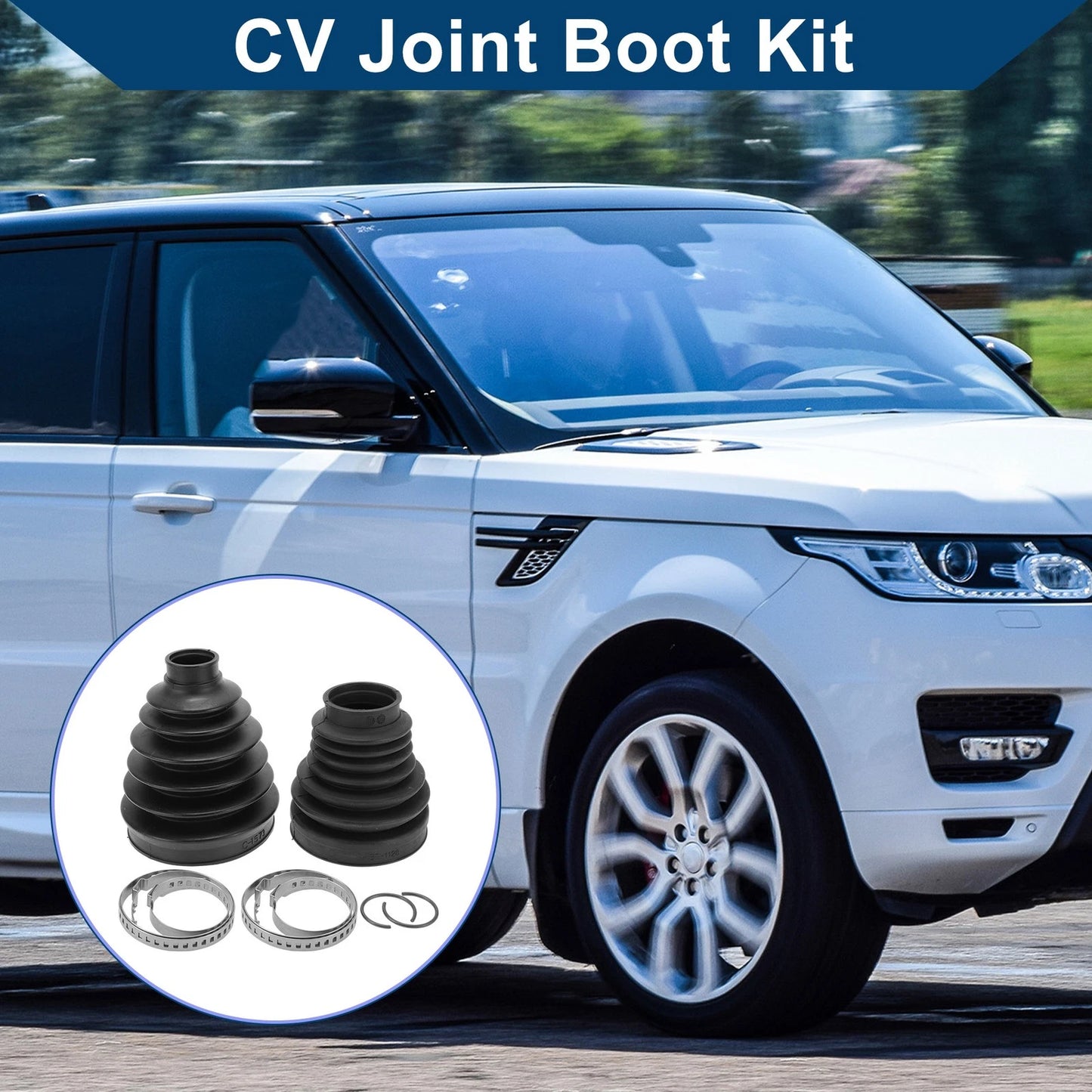 Inner Outer CV Joint Boot Kit w/ Clamps for Land Rover Range Rover (No.TDR000120)