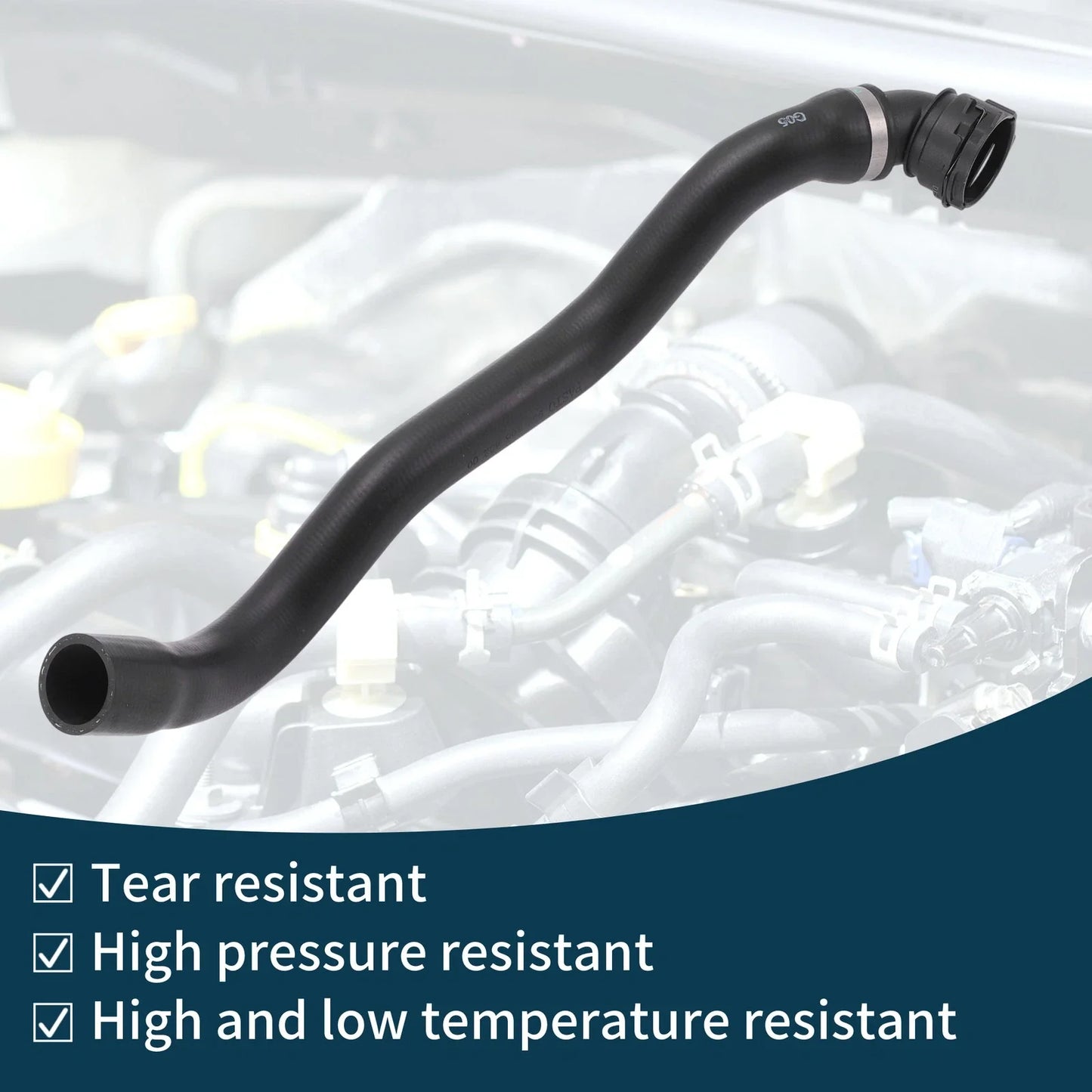 Radiator Hose for Porsche Cayenne 4.8L 2011-2018 Rubber Downpipe