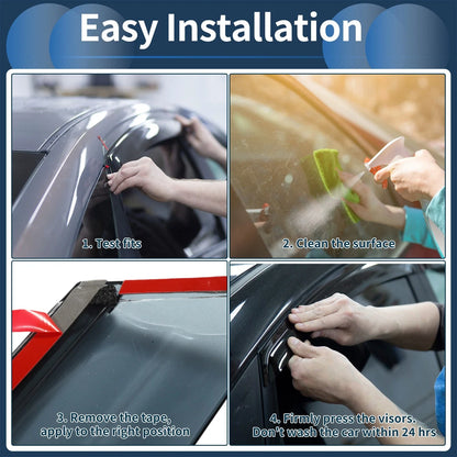 Window Deflectors for Honda Fit Side Window Vent Visors Black 2021-2023