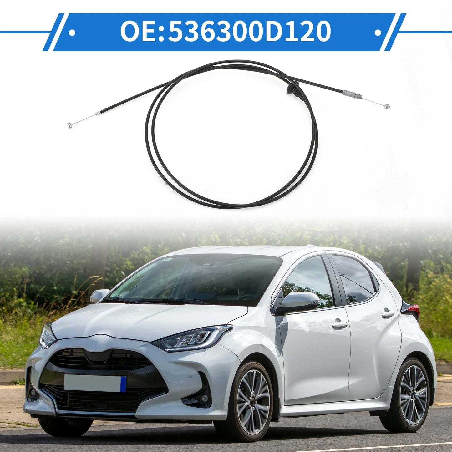 Hood Release Cable No. 536300D120 for Toyota Yaris (2008–2011)