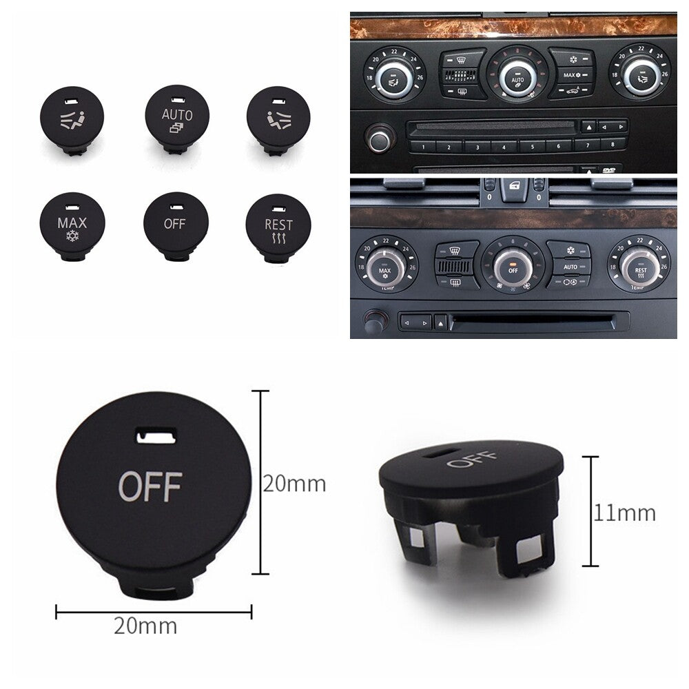Set of 4 A/C Control Knob Covers for BMW 5 Series E60 E63 E64 (2005–2010)