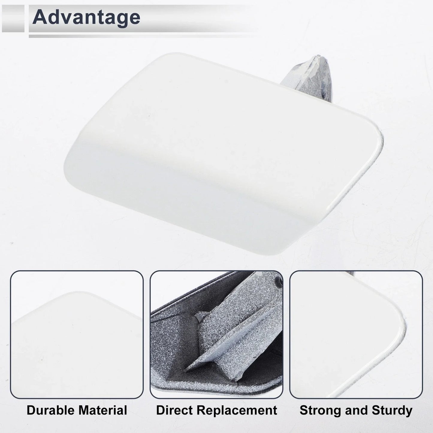 Front Left Bumper Headlight Washer Nozzle Cover Cap for BMW 320i White