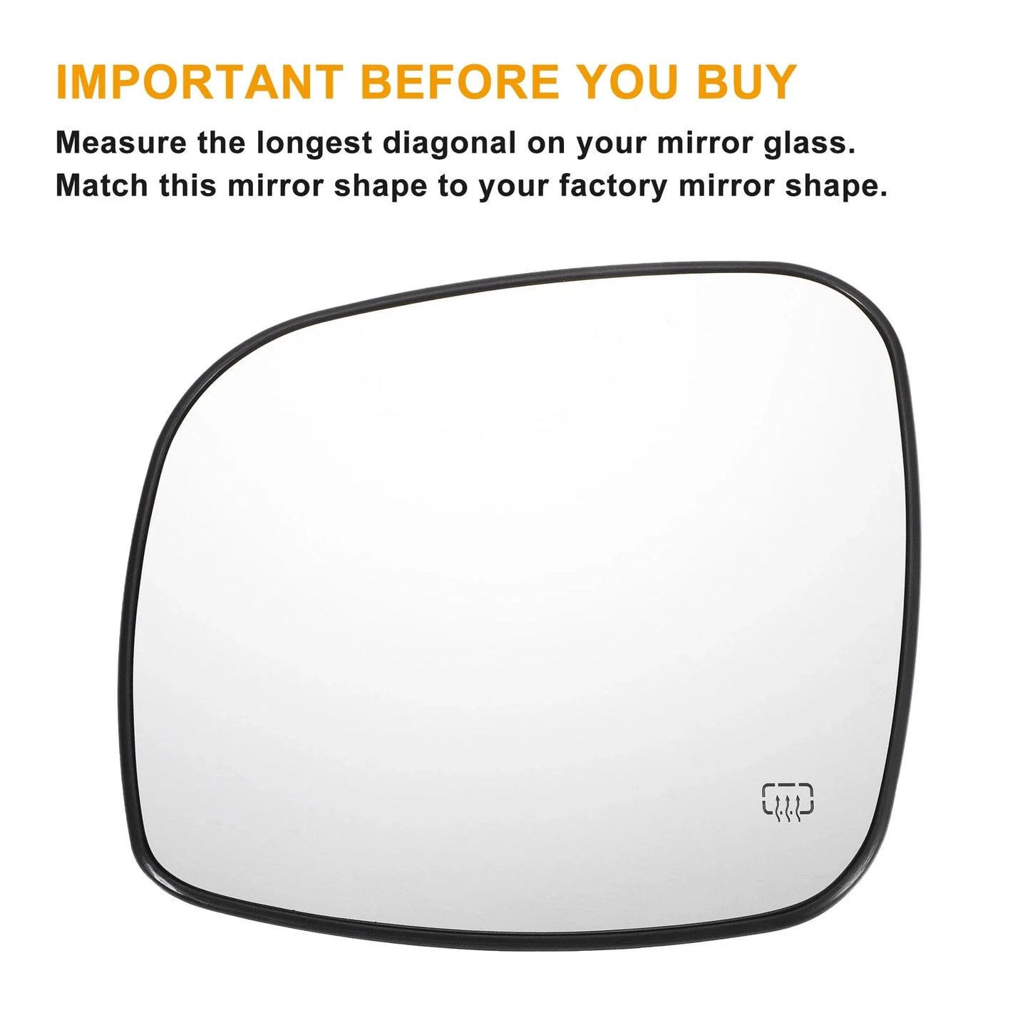 Left Right White Mirror Glass Pair w/ Back Heated for CHRYSLER DODGE