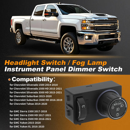 Fog Lamp Switch 19406992 for Chevrolet Silverado Tahoe Suburban (2015–2020)
