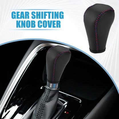 Gear Shifting Knob Cover Lever Trim for BMW 328i Faux Leather Black Red Blue