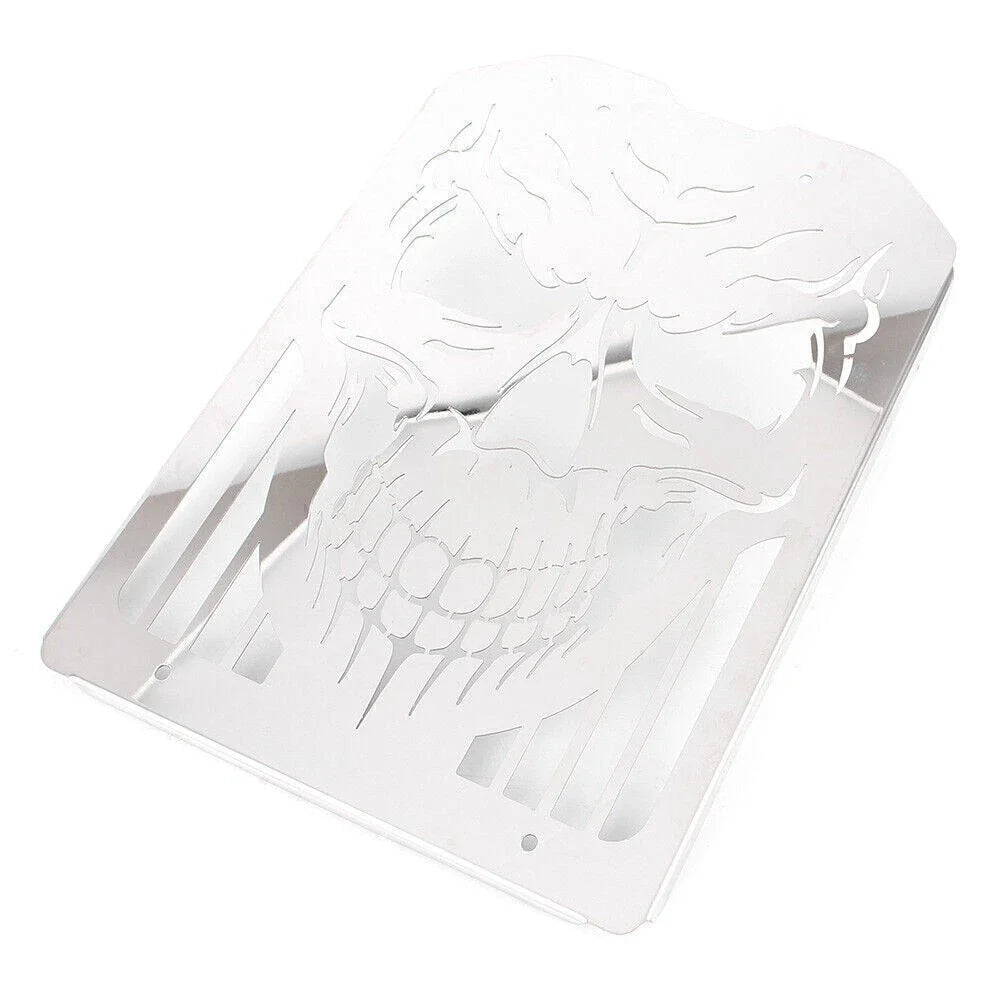 Racing Skull Polished Radiator Grill for Kawasaki Vulcan VN1500 VN1600 (2002-2008)