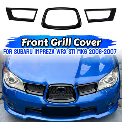 Front Bumper Grill Grille Set for Subaru Impreza WRX STI (2006–2007)