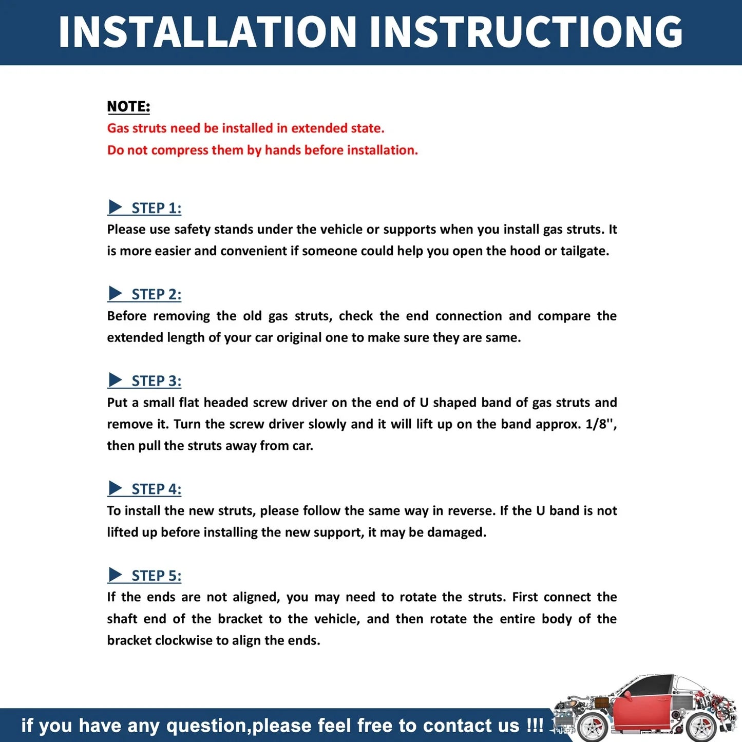 Rear Hatch Lift Supports Struts Gas Spring for BMW 645Ci