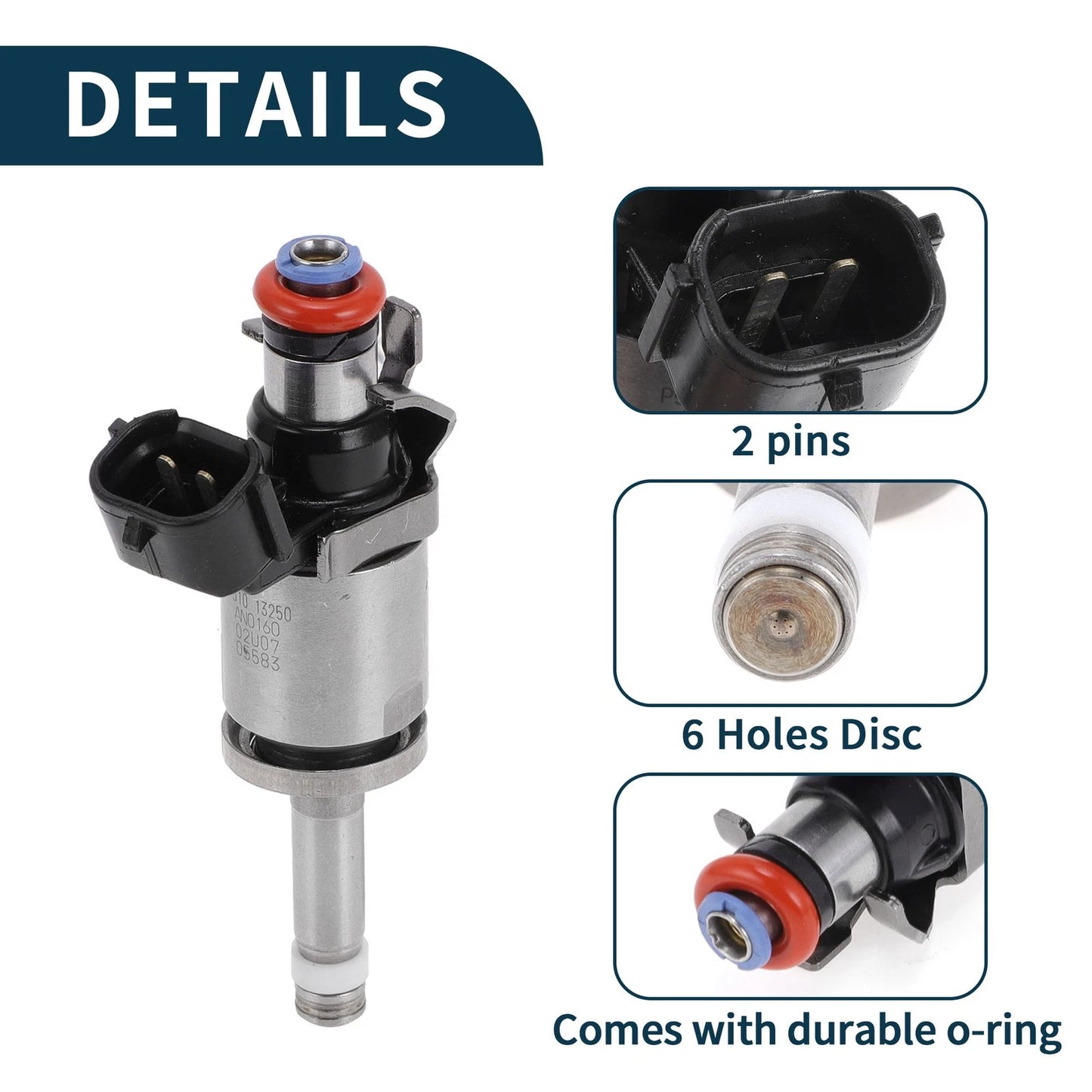 Fuel Injector No.P51013250 for Mazda 3 2.0 (2016–2018) 1 Pc Black