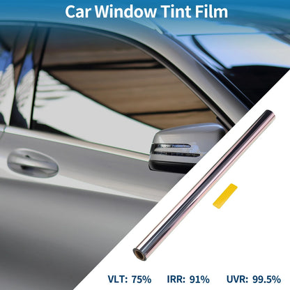 Car Window Tint Film Light Blue VLT 75% IRR 91% UVR 99.5% (9.84 ft x 19.69 in)