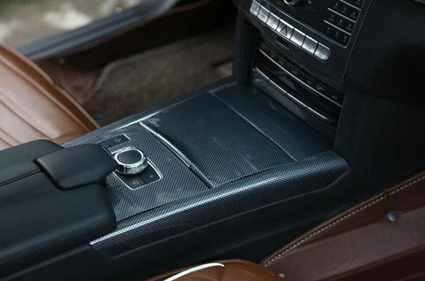 Carbon Fiber Middle Console Panel Cover for Benz E-Class (2014–2015)