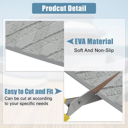 EVA Faux Teak Decking Sheet for Boat Yacht (90.55"x21.65", Light Gray)
