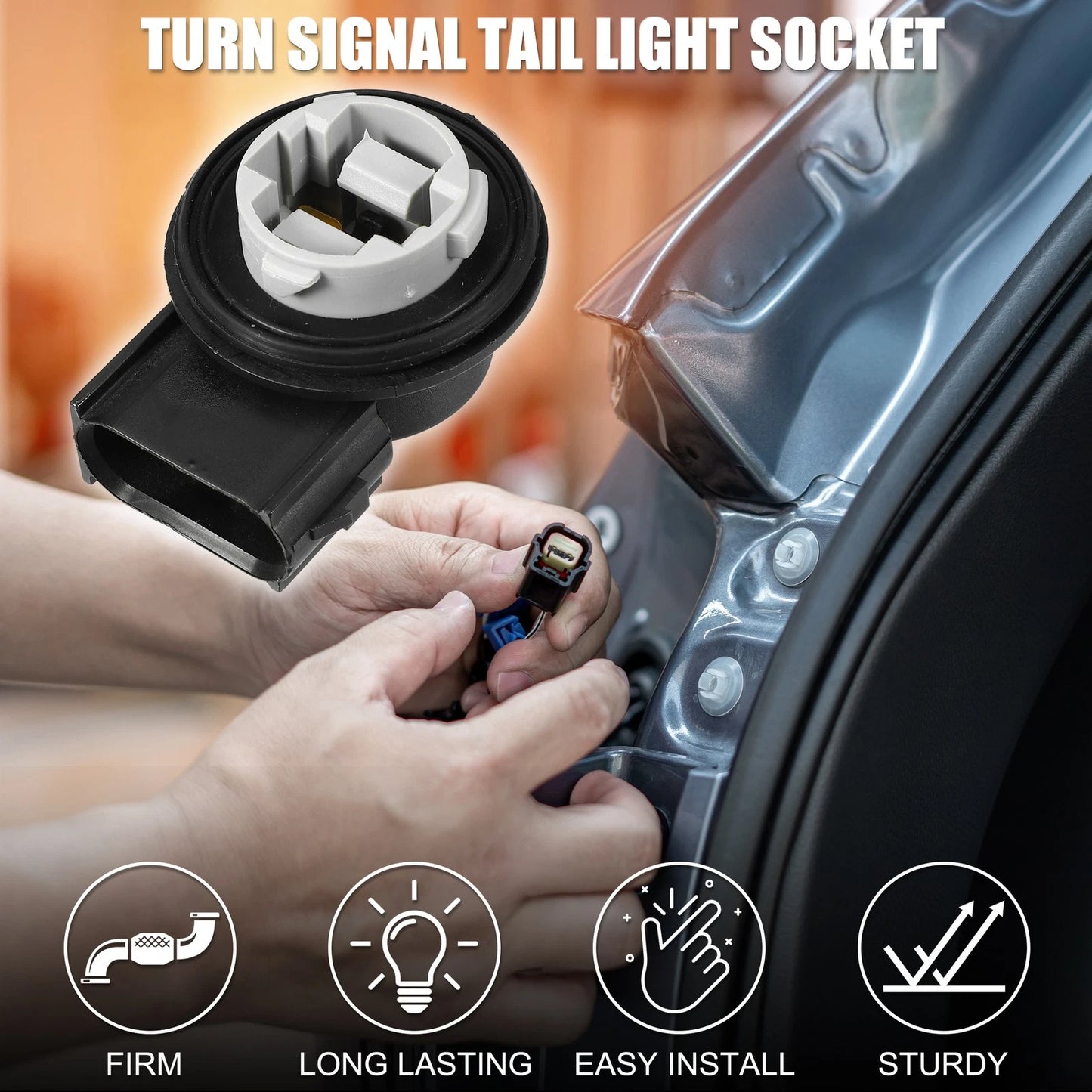2Pcs Turn Signal Tail Light Socket for Ford F-250 (2004–2007) 2U5Z13411BB
