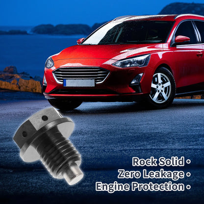 M12x1.5 Magnetic Oil Drain Plug for Various Models (Titanium Alloy, Black)