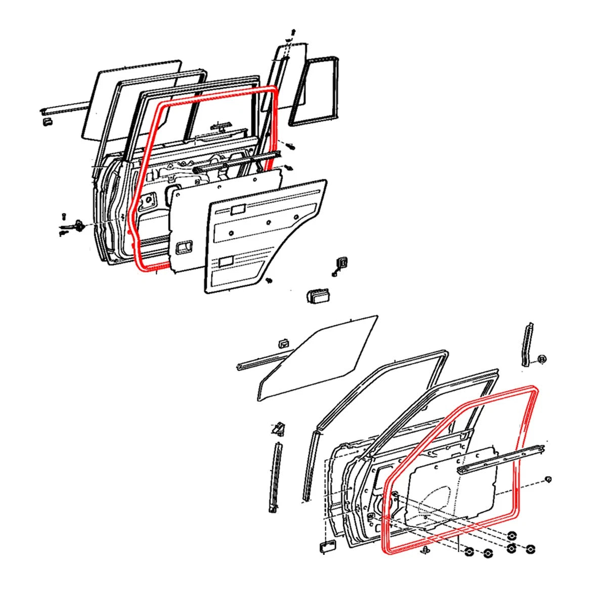 Set of 4 Weatherstrips for Toyota Land Cruiser J60 (1980–1987)