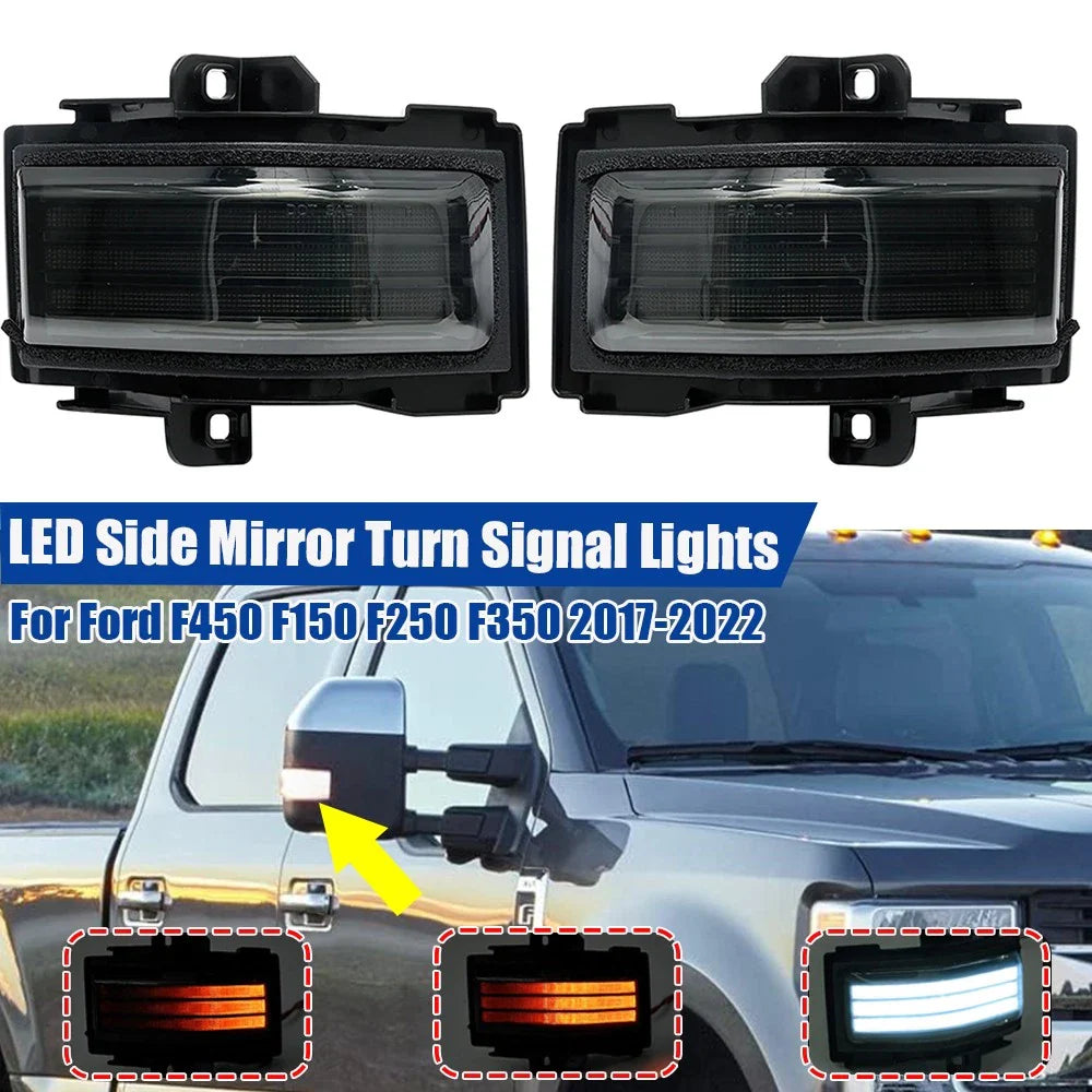 2x Switchback Mirror Signal Amber White Light for Ford F-250/F-350(2017–2022)