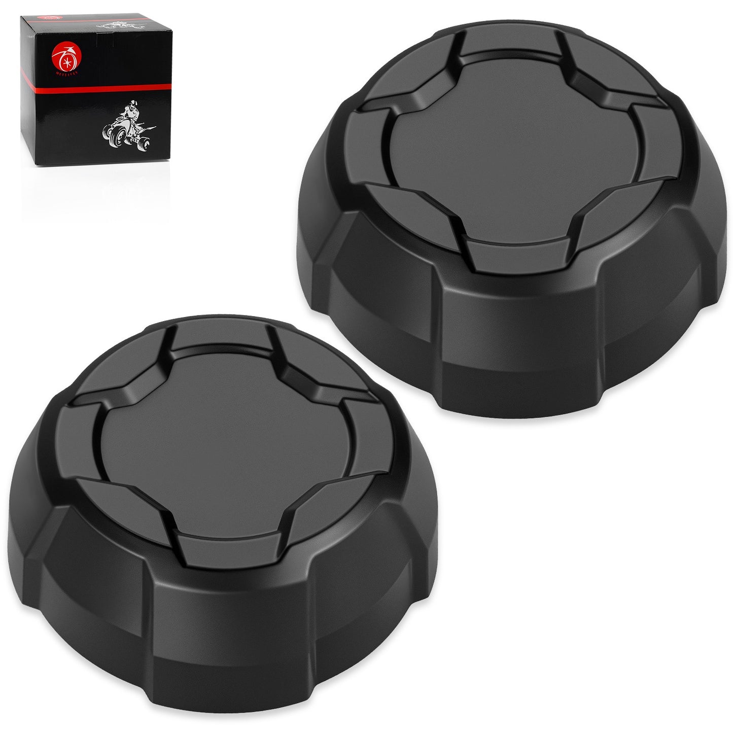 2X Rear Matte Black Rim Cap for Polaris Ranger Crew SP 570 (2022–2025)