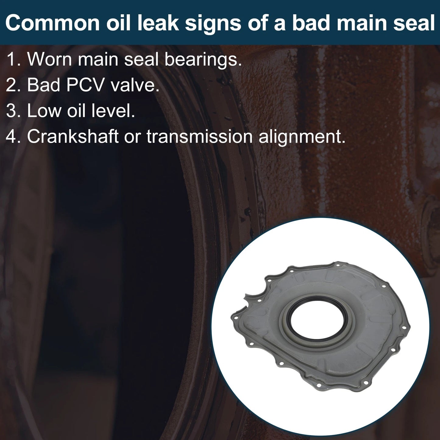 1 Pc Crankshaft Oil Seal with Flange for Land Rover Range Rover (No.LR043721)