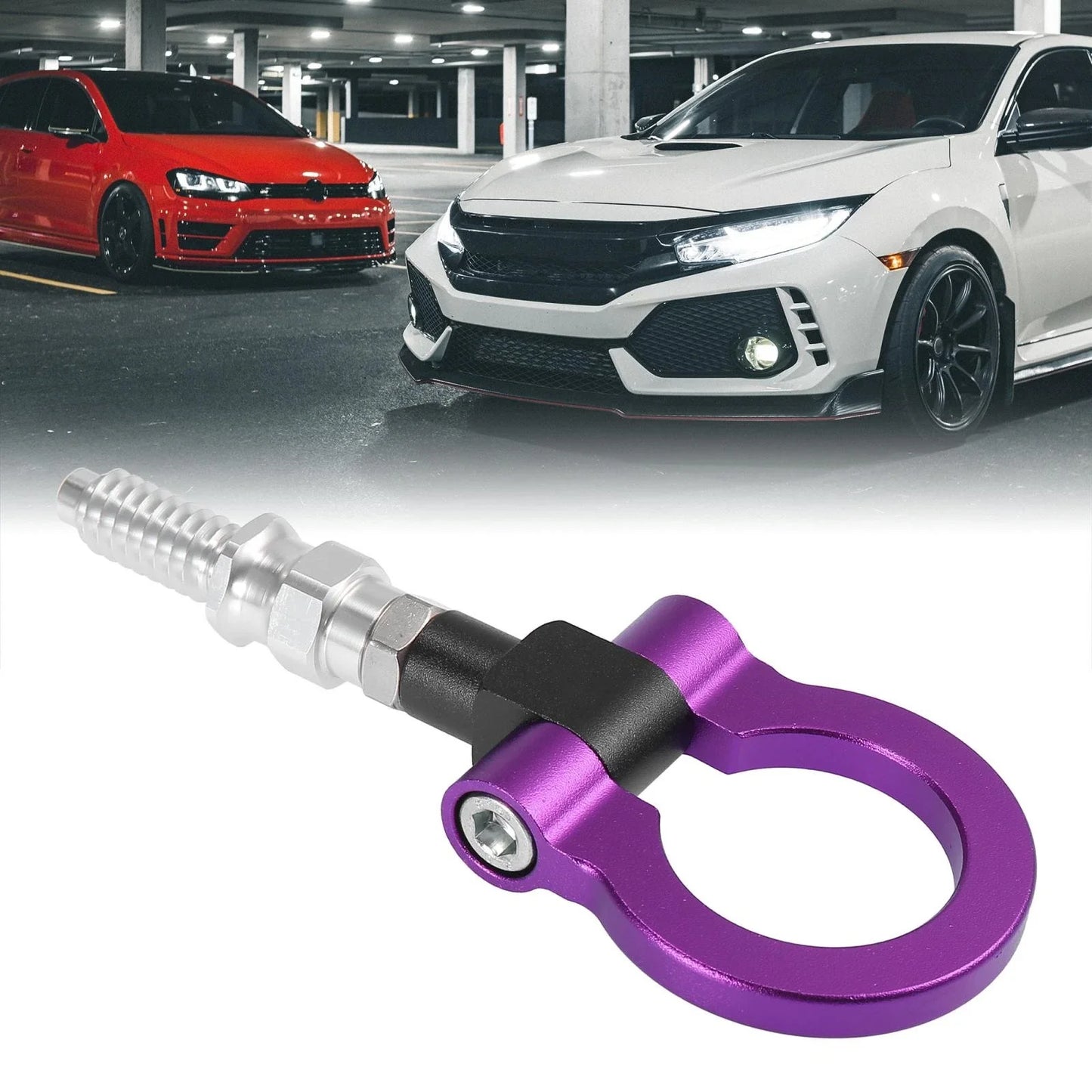 Purple Aluminum Tow Hook Towing Eye Front Bumper for BMW 325i 335i