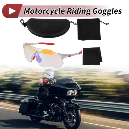 Set of 1 Motorcycle Riding Goggles for Various Models (Light Blue Lens)
