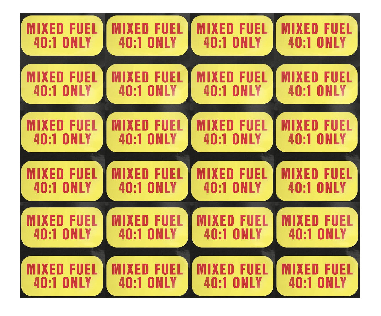 24X Fuel 40:1 Stickers for Gasoline Diesel Tank