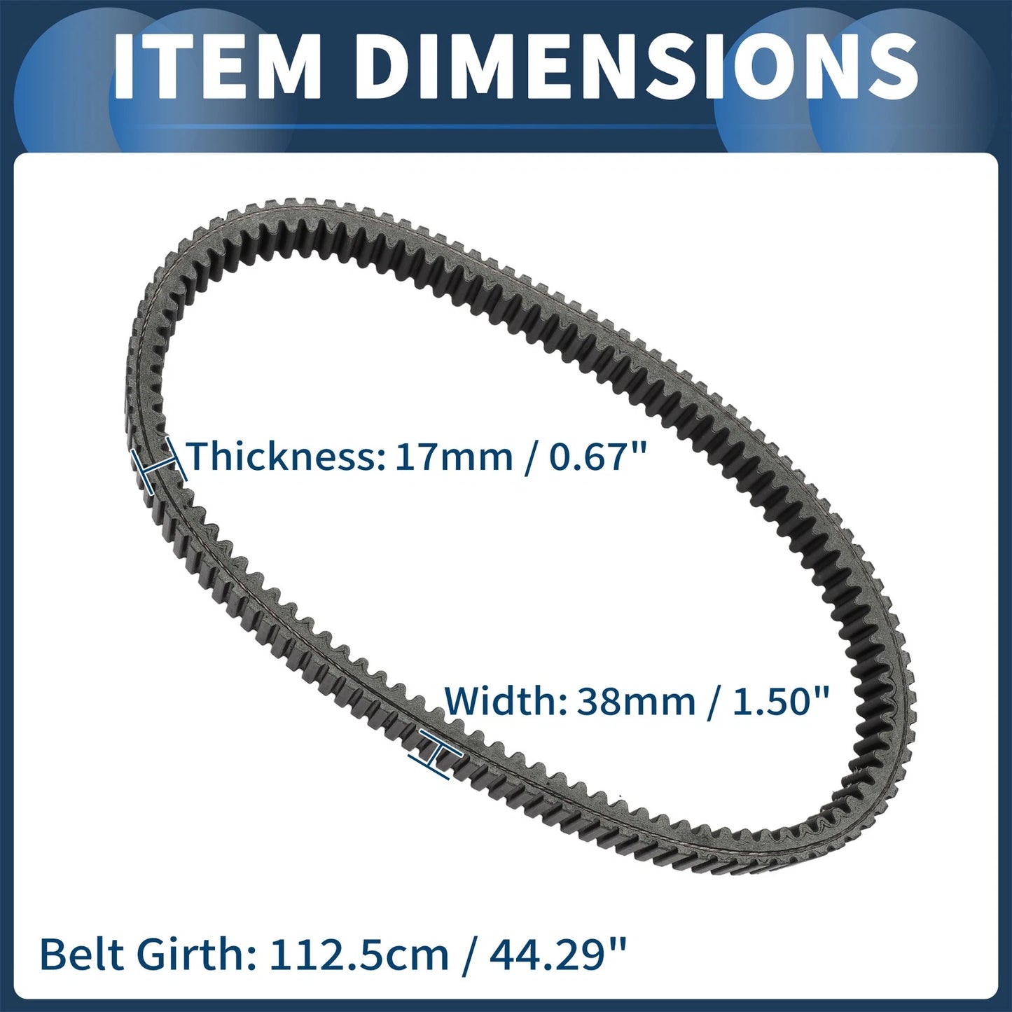 Drive Belt V-Belt No. 417300391 for Can-Am Defender/Maverick (2016–2023)