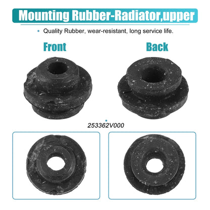 2 x Rubber Car Lower Radiator Mount Insulators for Hyundai Accent (2012-2017)