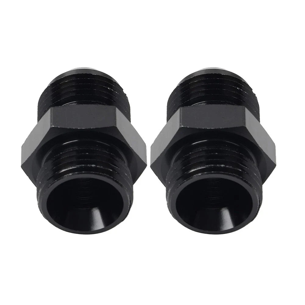 Black Aluminum AN8 Flare to 10AN ORB Male Fitting Adapters with O-Rings
