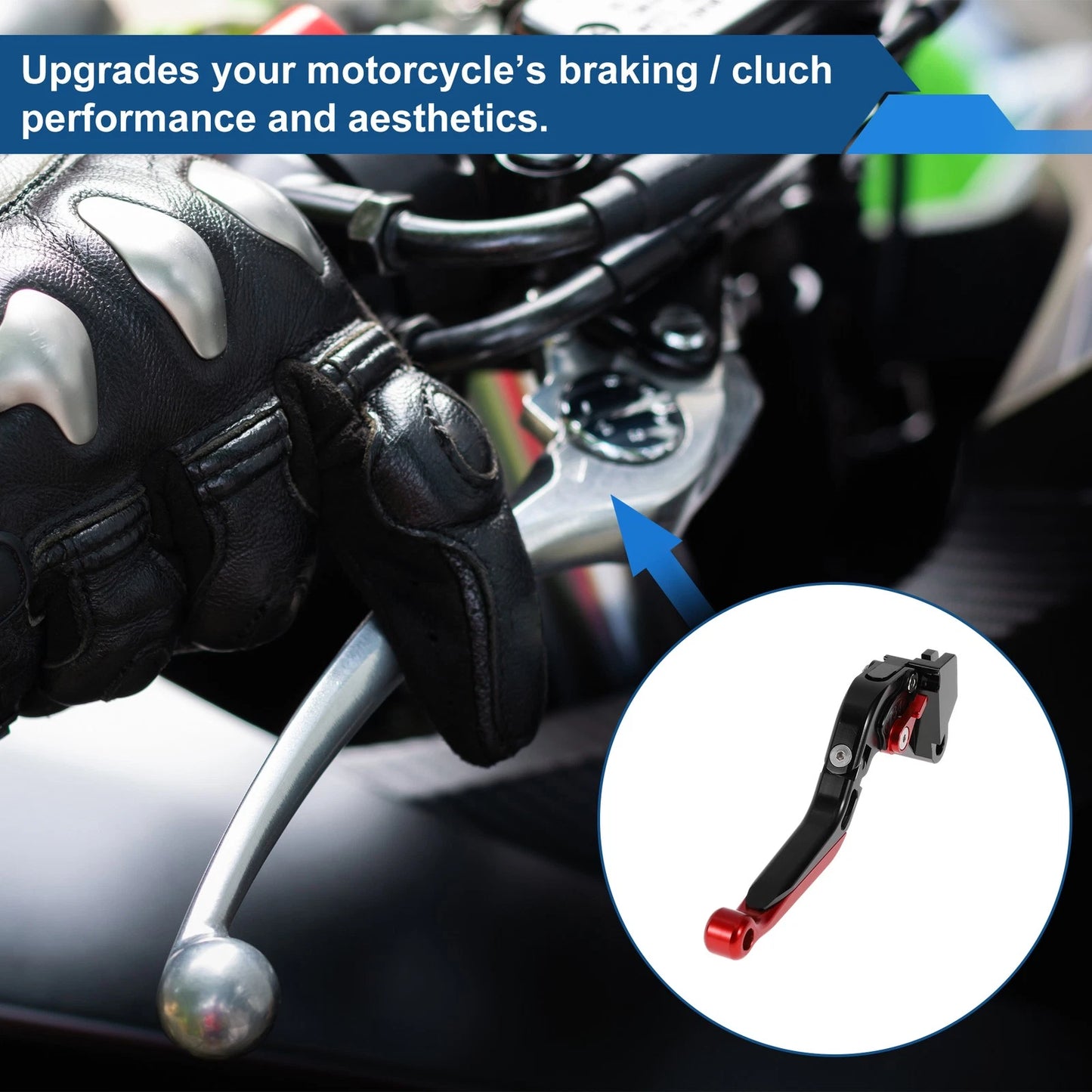Adjustable Brake Clutch Levers for Kawasaki ER-5 (2004–2005) Black Red