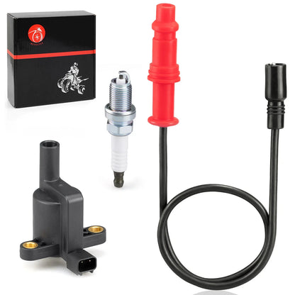 Ignition coil w/Wire Cap & Spark plug for Polaris Ranger 500 (2008–2013)
