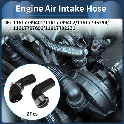 Set of 2 Engine Air Intake Hoses for BMW 5 Series E60 (2005–2010) 11617799401 Rubber