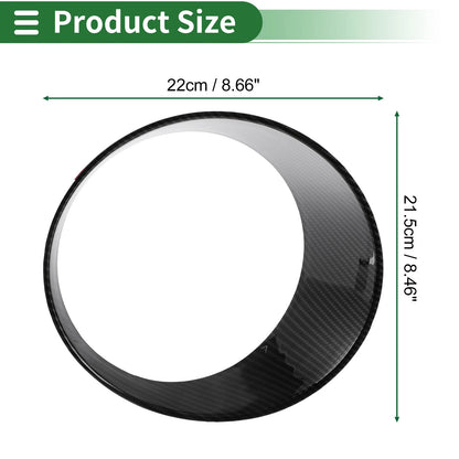 2 Pcs Headlight Trim Bezel for Jeep Wrangler (2024) ABS Carbon Fiber Black