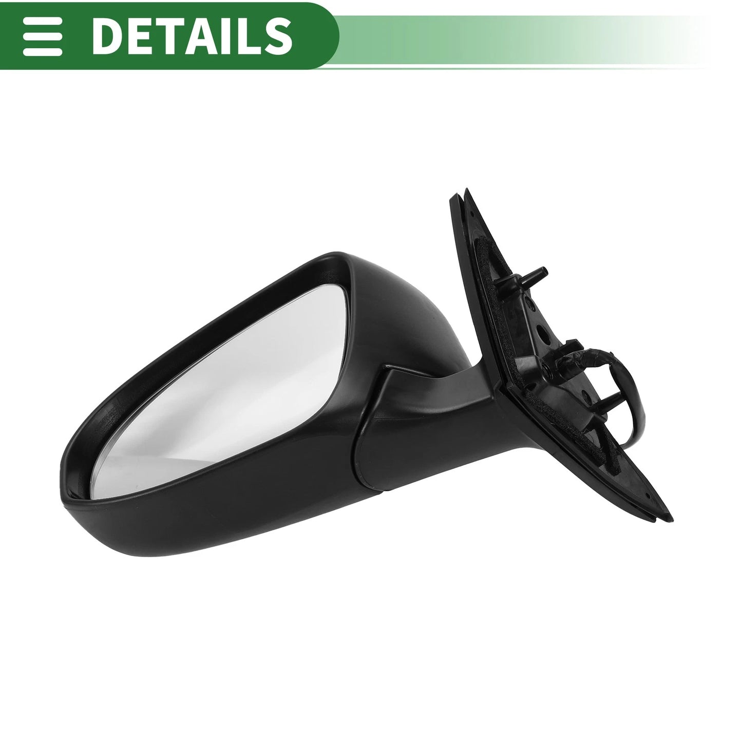 Left Door Mirror for Toyota Camry (Manual Folding, Gloss Black)
