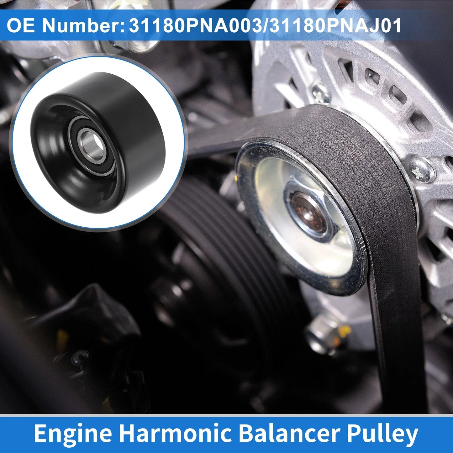 Drive Belt Idler Pulley for Acura TSX, Honda (2004-2014) - 1 x Pulley