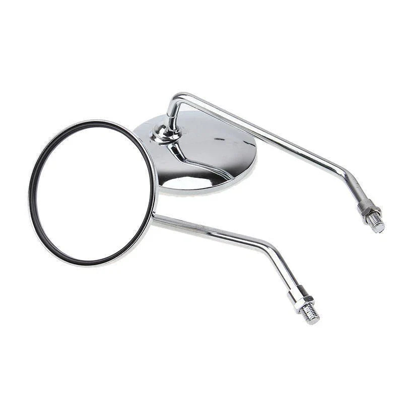 8mm Chrome Round Rear View Side Mirrors for Kawasaki Honda Suzuki Scooter