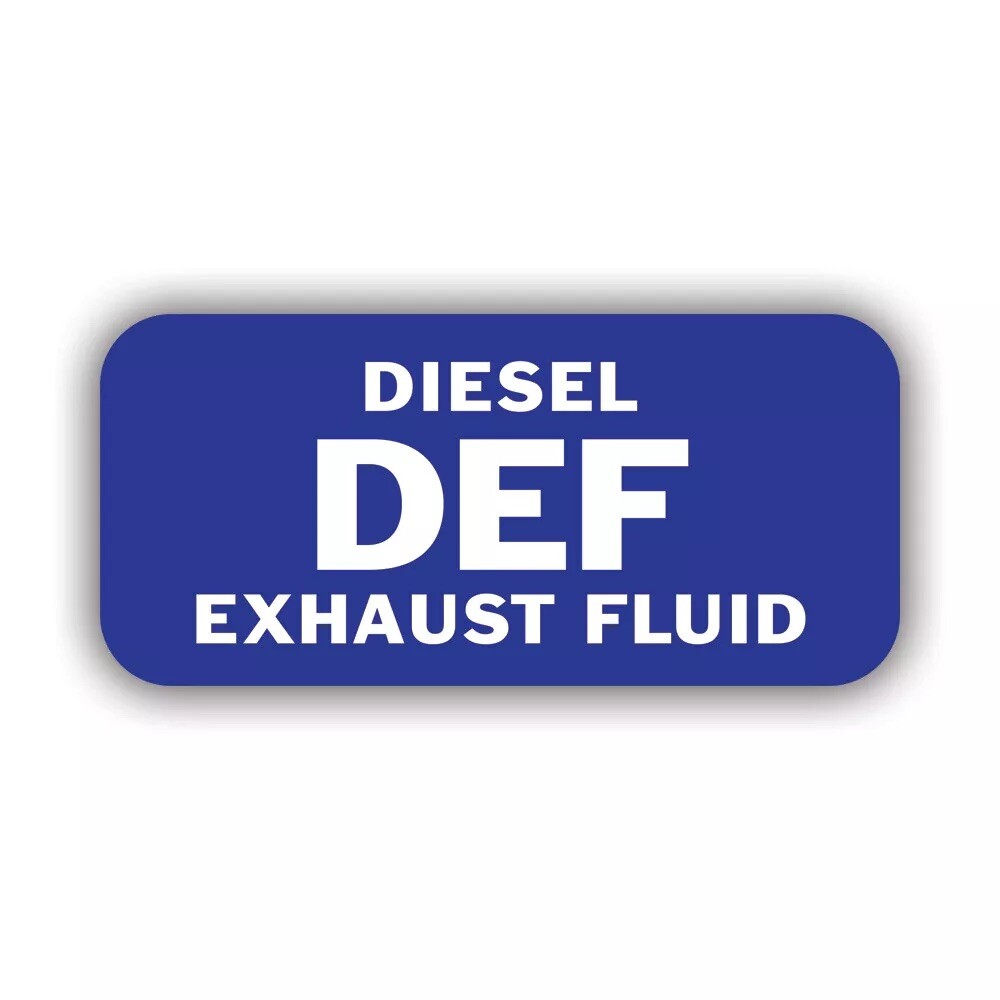Diesel Exhaust Fluid Sticker Decal for DEF Applications (1"x2")