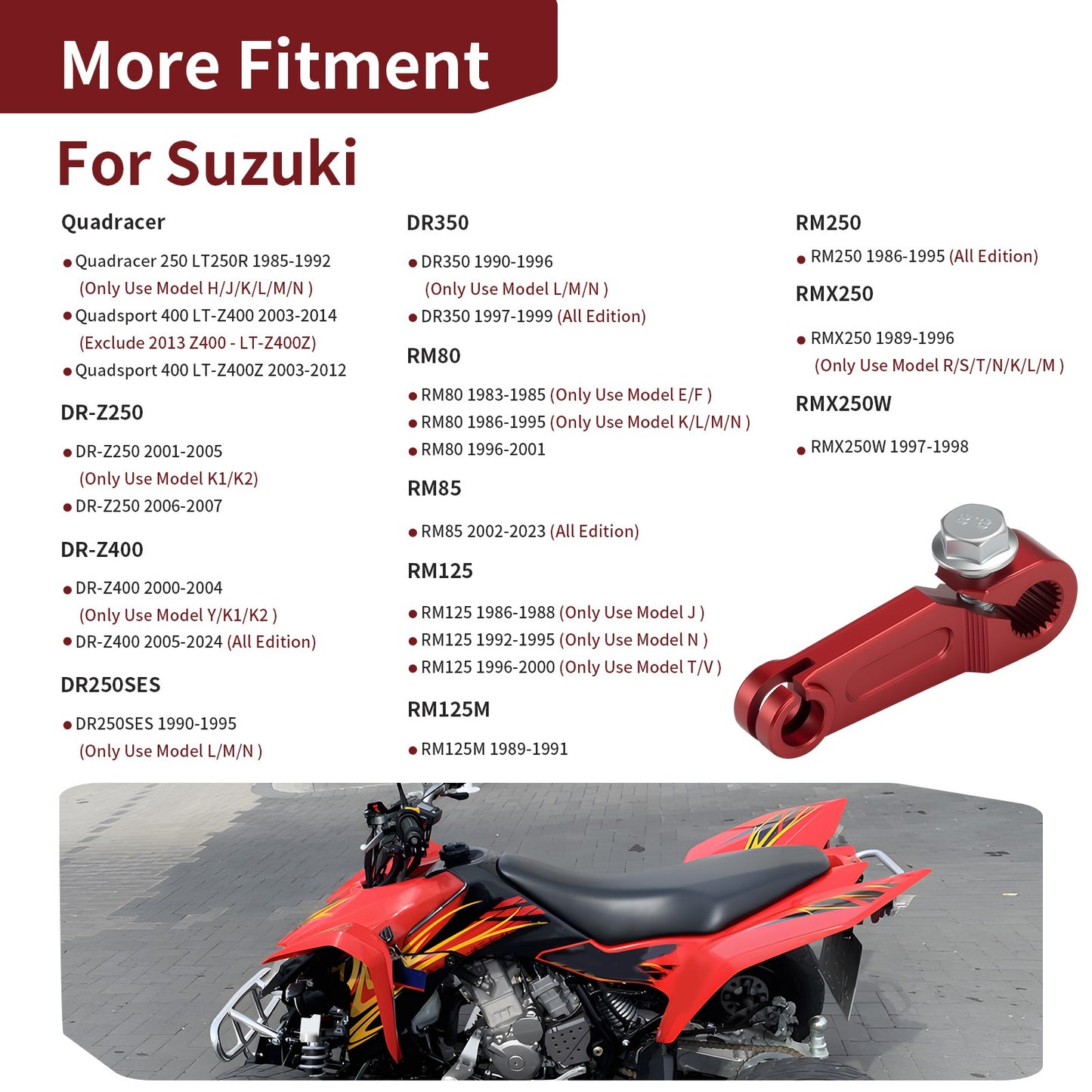 Clutch Release Arm for Suzuki DR-Z400 LT-Z400 RM80 RM85 RM125 RM250 (2000–2023)