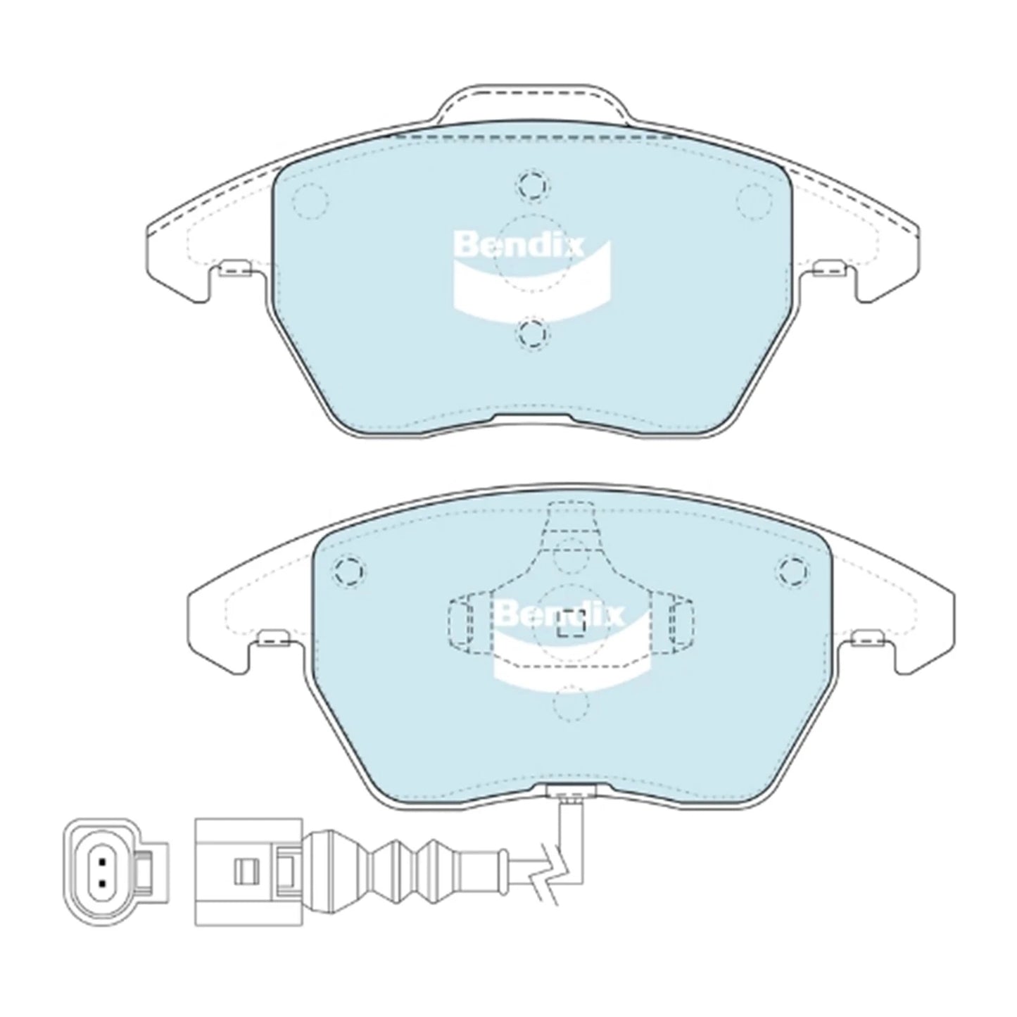 Set of 4 Front Disc Brake Pads for Peugeot 307 (2001–2009)