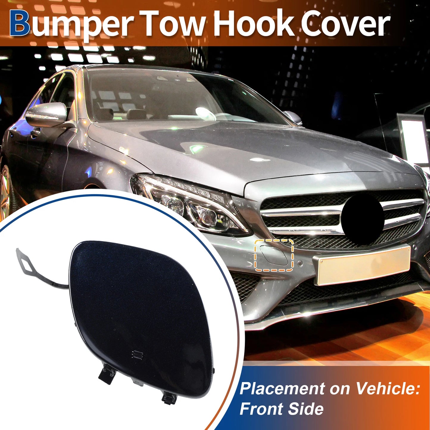 Tow Hook Cover for Mercedes-Benz A-Class (2016–2023) No.A2058850024 Caliche Blue